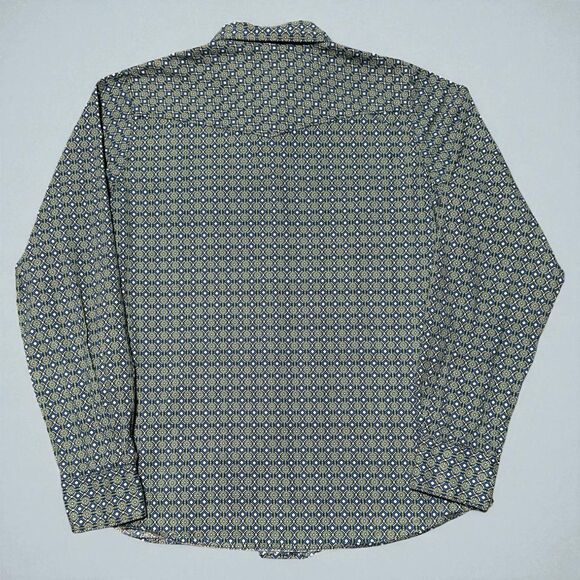 Cinch Women’s Large Western Button Up Shirt Blue Geometric Print Long Sleeve - Picture 2 of 4